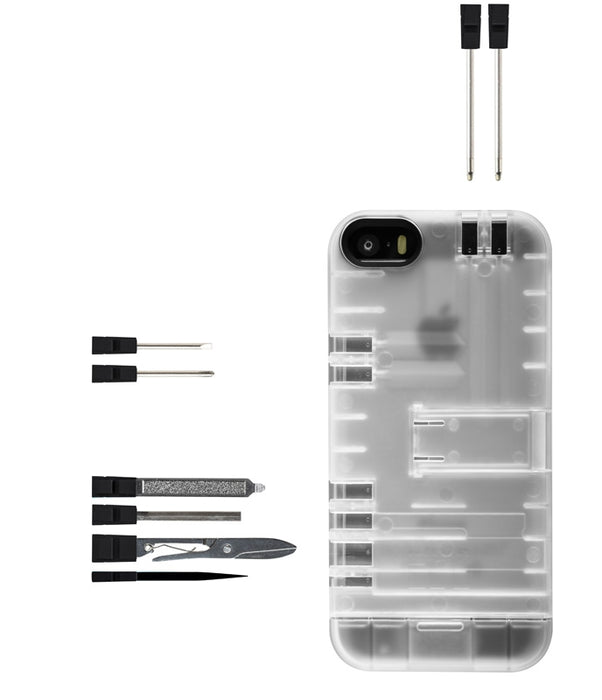 IN1 - Multi-Tool case iPhone 5/5s/SE (clear/black tools)
