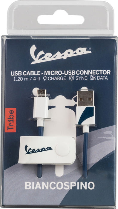 Tribe - Cabo USB-microUSB Vespa (biancospino)