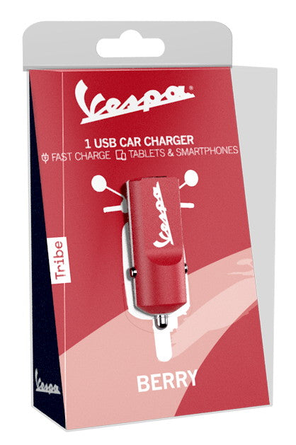 Tribe - Buddy Car Charger 2.4A Vespa (berry)