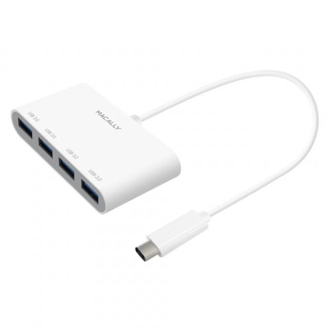 Macally - Hub 3.1 USB-C (4x USB A) (white)