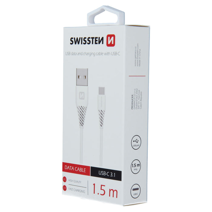 Swissten - Cable USB - USB-C Fast Charging (1.5m-white)