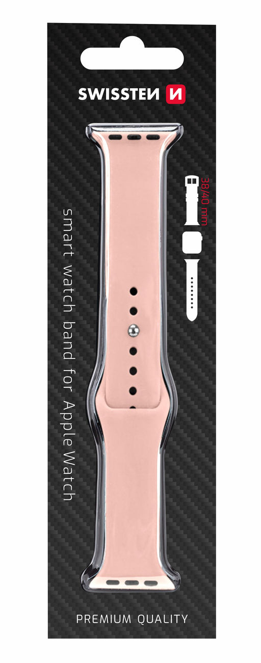 Swissten - Silicone Band for Apple Watch 38-41mm (pink sand)