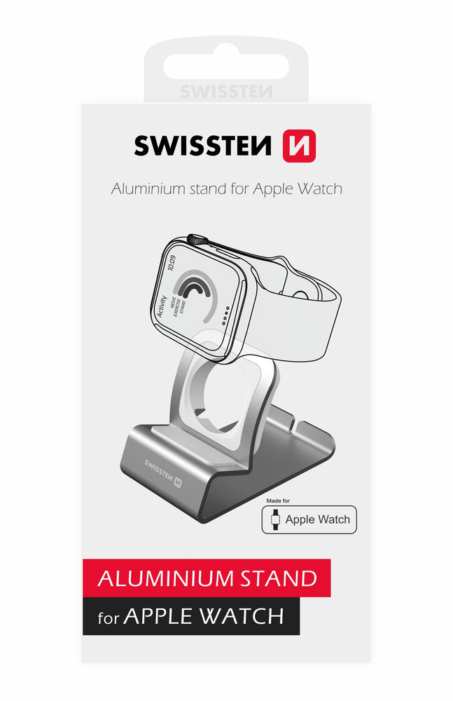 Swissten - Aluminum Stand for Apple Watch (silver)