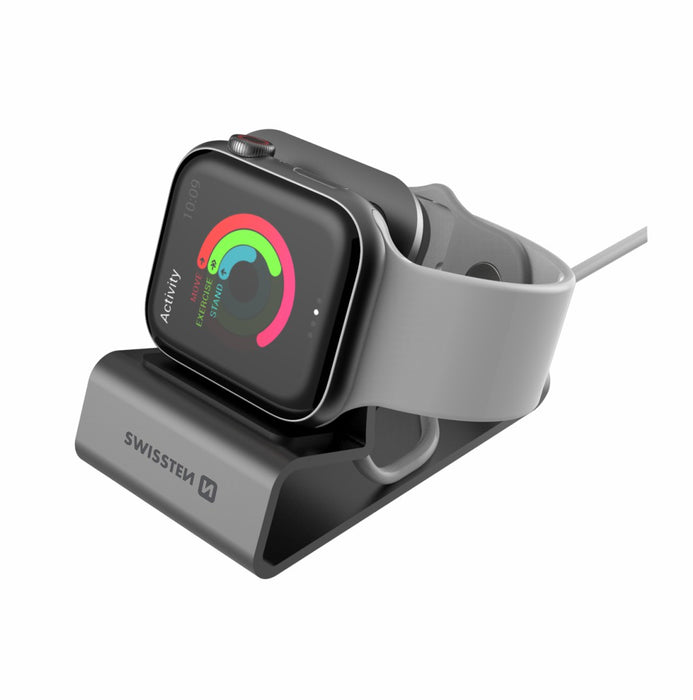 Swissten - Aluminum Stand for Apple Watch (space grey)