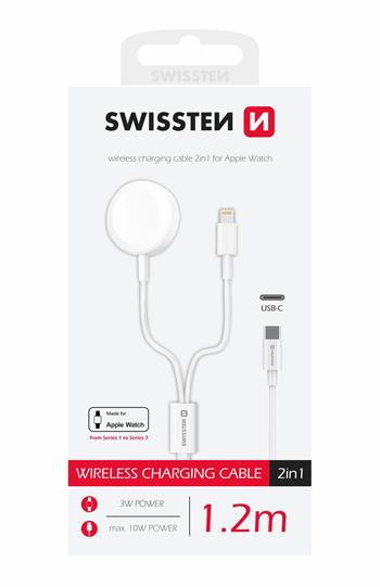 Swissten - 2in1 charger cable (apple watch+lightn.) USB-C