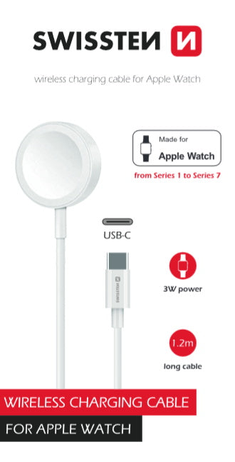 Swissten - Wireless charge cable for Apple Watch USB-C
