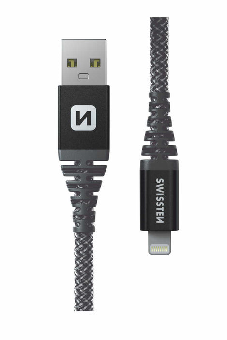 Swissten - Cabo Kevlar USB - Lightning 1.5m (antracite)