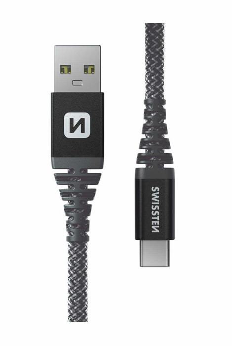 Swissten - Cabo Kevlar USB-C - USB 1.5m (antracite)