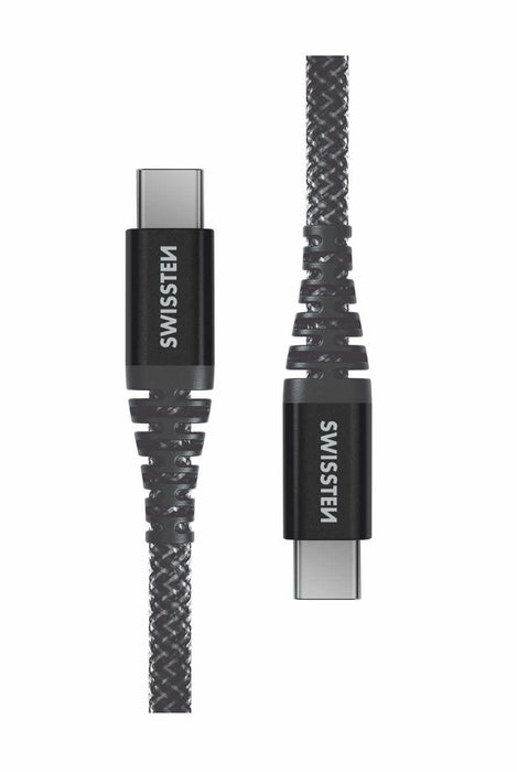 Swissten - Cabo Kevlar USB-C - USB-C 1.5m (antracite)