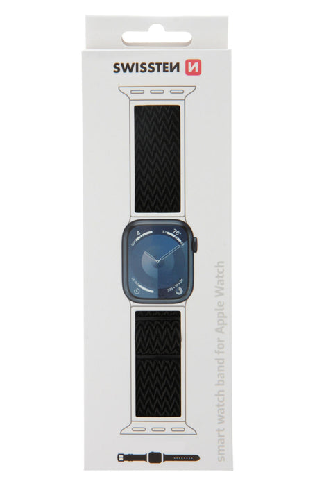 Swissten - Nylon Band for Apple Watch 42-49mm (black)