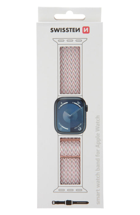 Swissten - Nylon Band for Apple Watch 42-49mm (pink)
