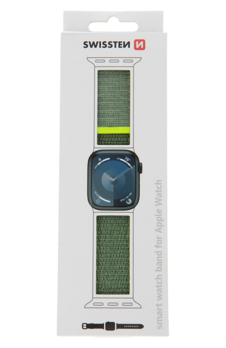 Swissten - Nylon Velcro Apple Watch 38-41mm (shiny green)