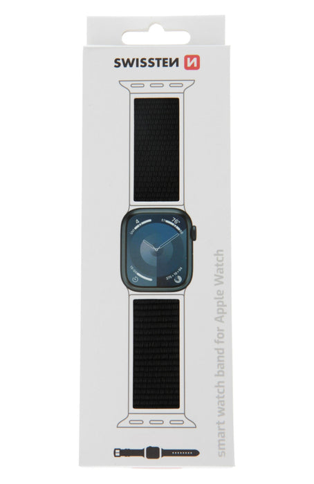 Swissten - Nylon Velcro Apple Watch 38-41mm (black)