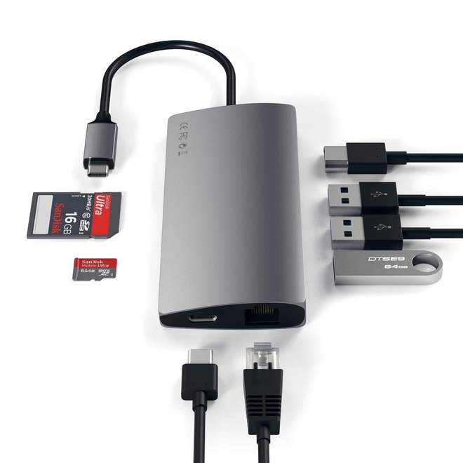 Satechi - USB-C Multiport v2 adapter (space g)