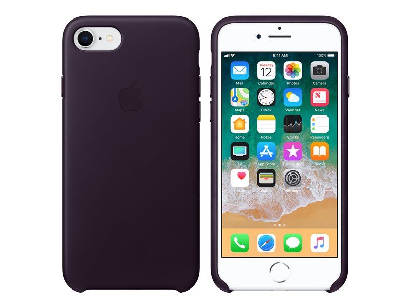 Apple Leather Case iPhone 7/8 Dark Aubergine