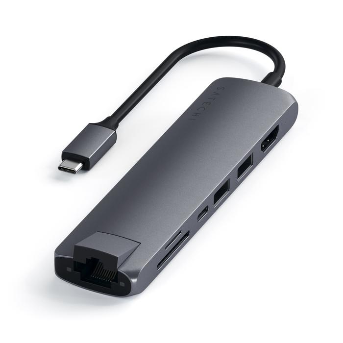 Satechi - USB-C Slim Multiport w/ Ethernet adpt (sp grey)